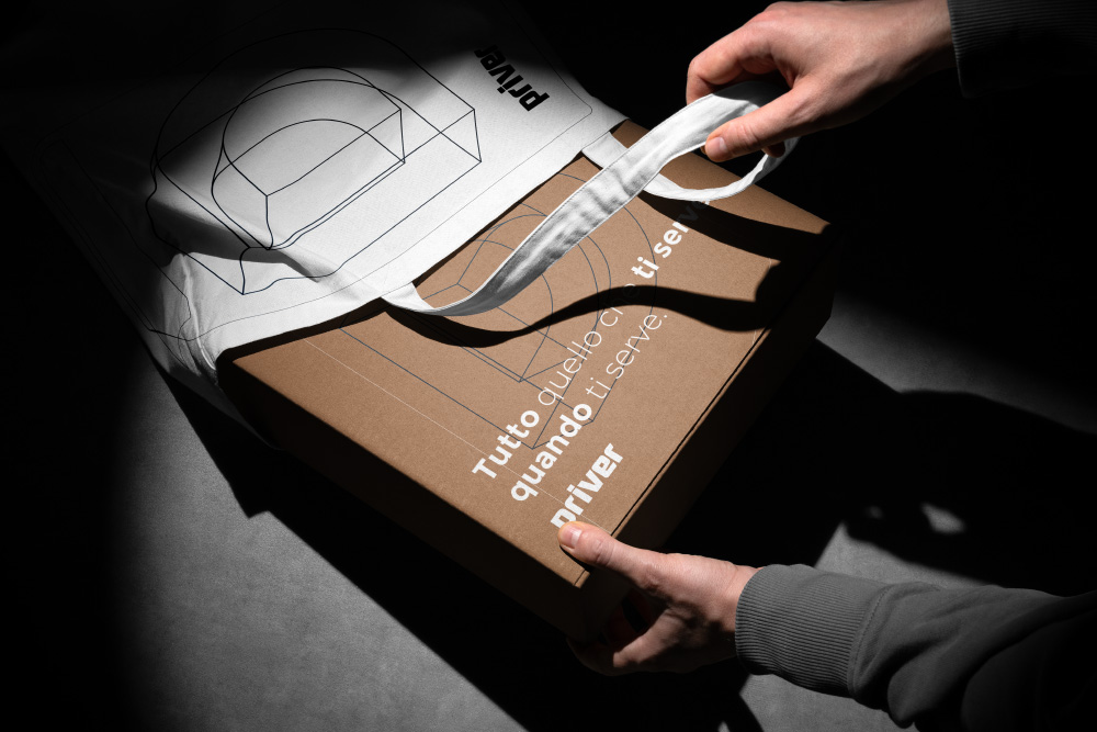 priver immagine coordinata - imballaggio, shopper